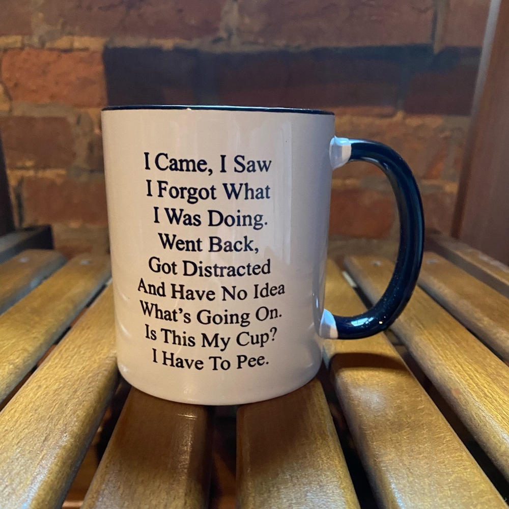 “I came, I saw, I have to pee” funny mug new in a box